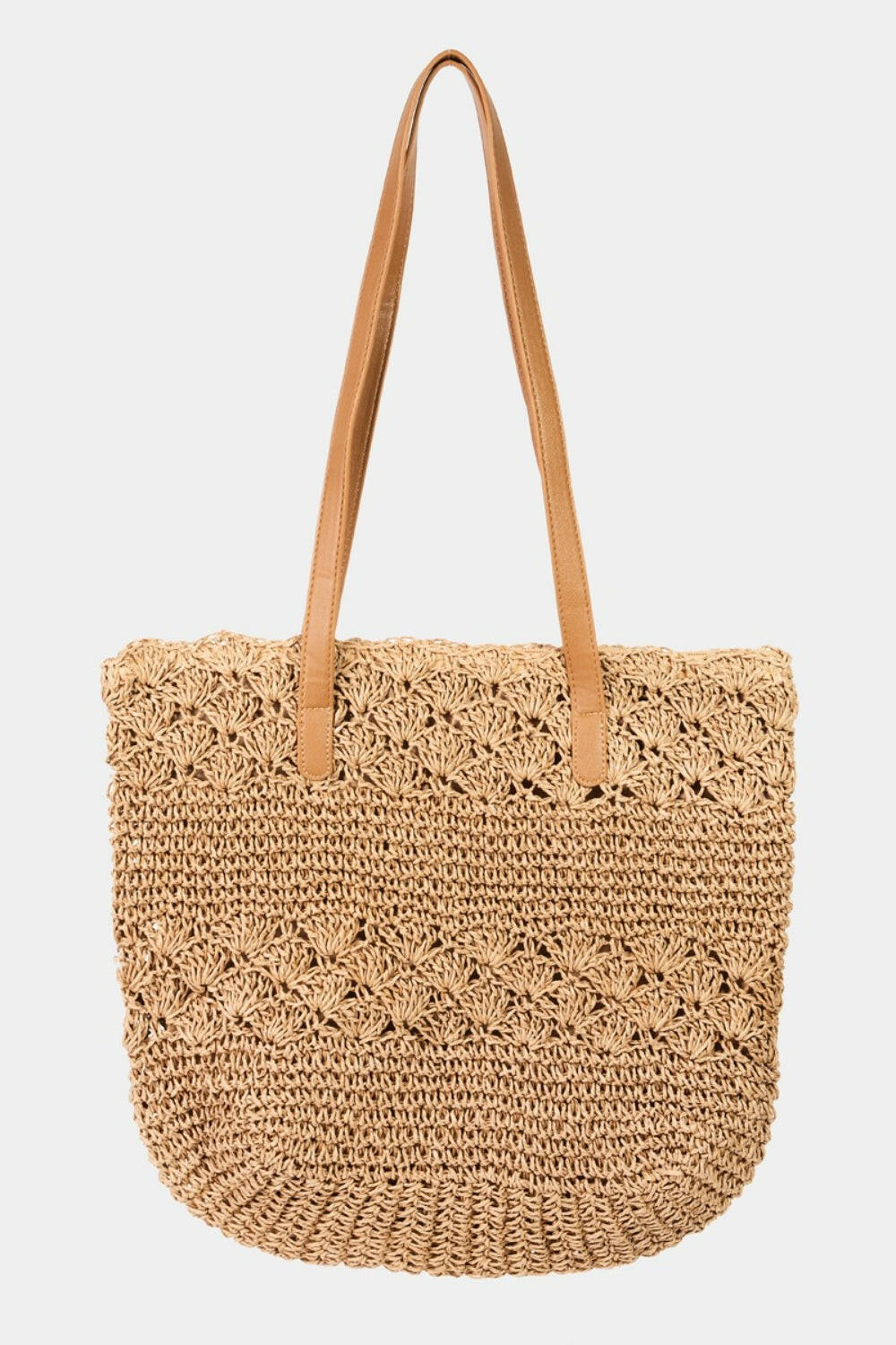 Fame Straw Braided Tote Bag.