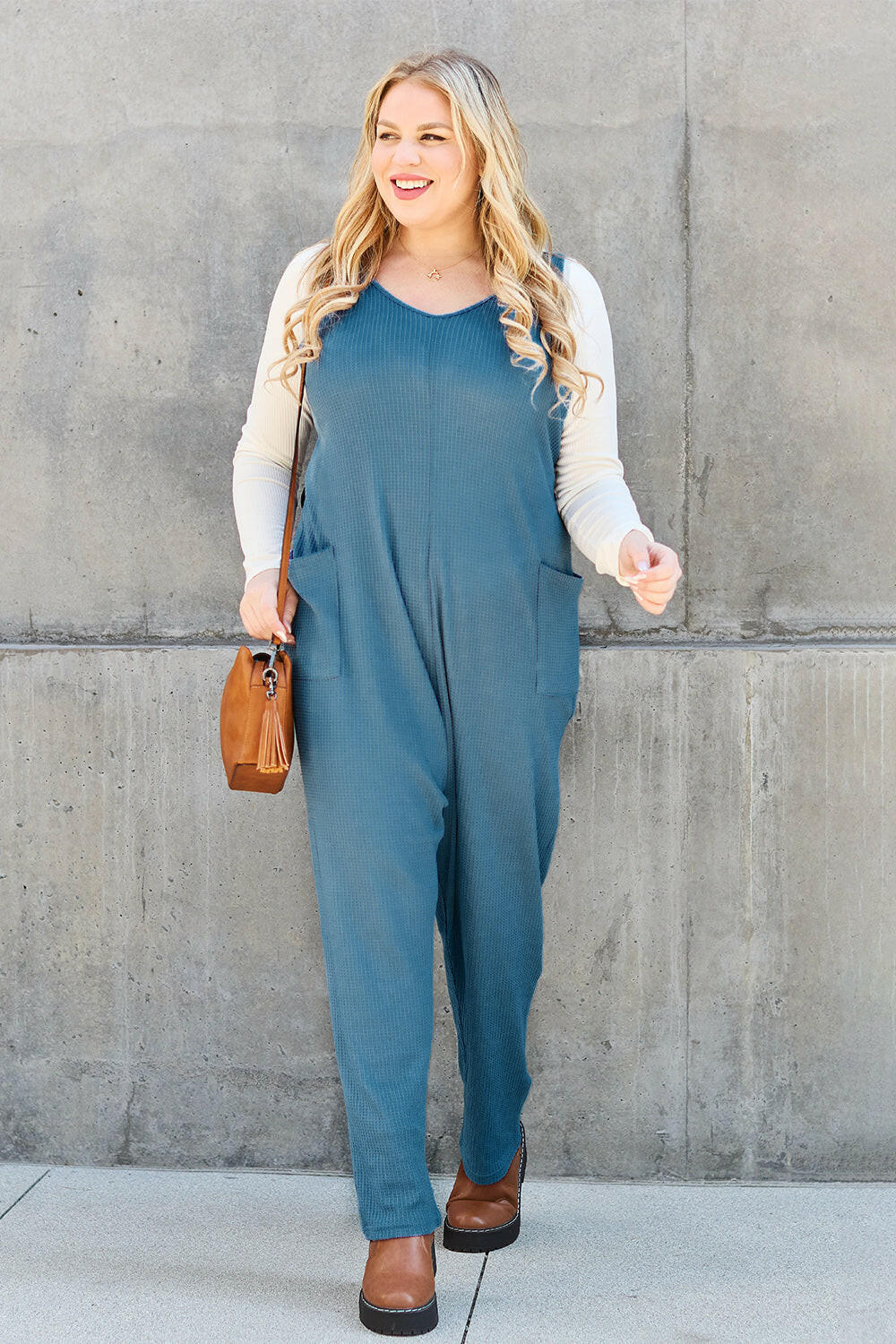 Double Take Sleeveless Straight Jumpsuit.