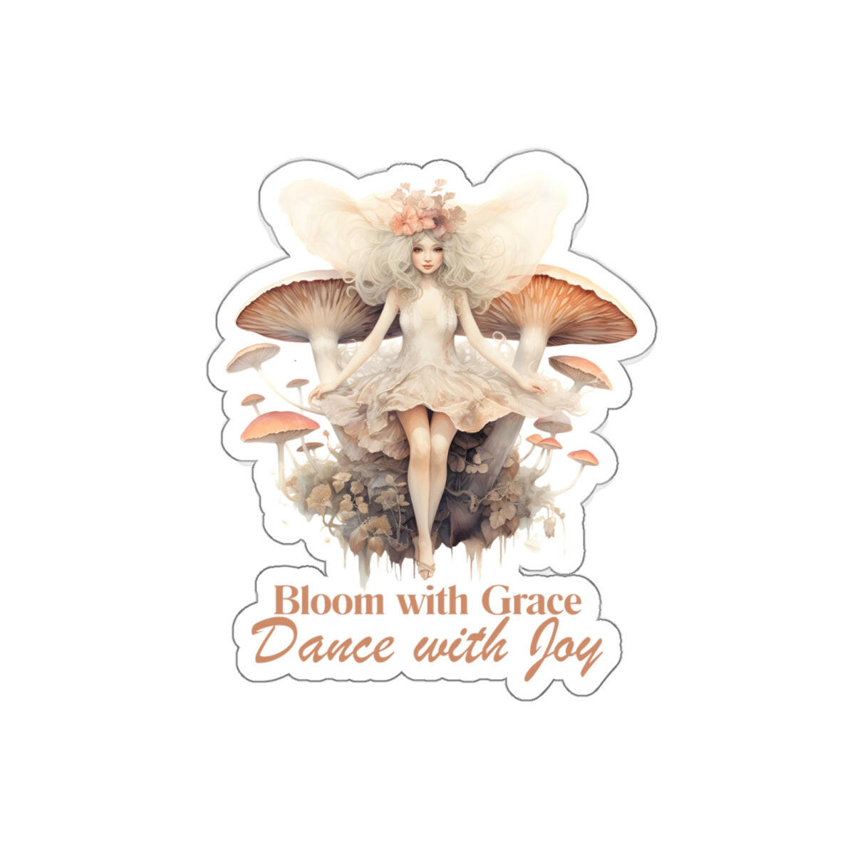 Bloom with Grace Rose Fairy Sticker.