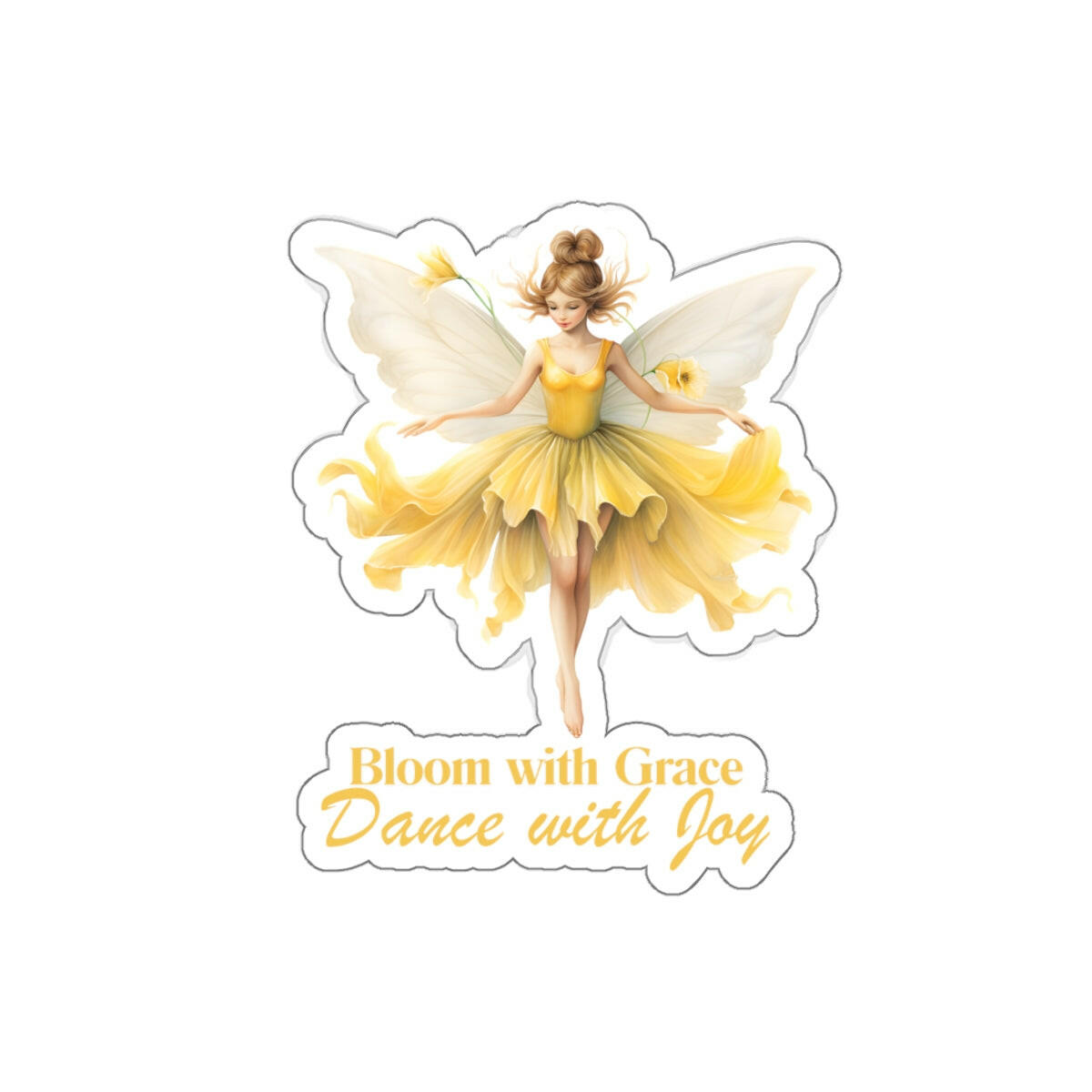 Bloom with Grace Citrine Fairy Sticker.