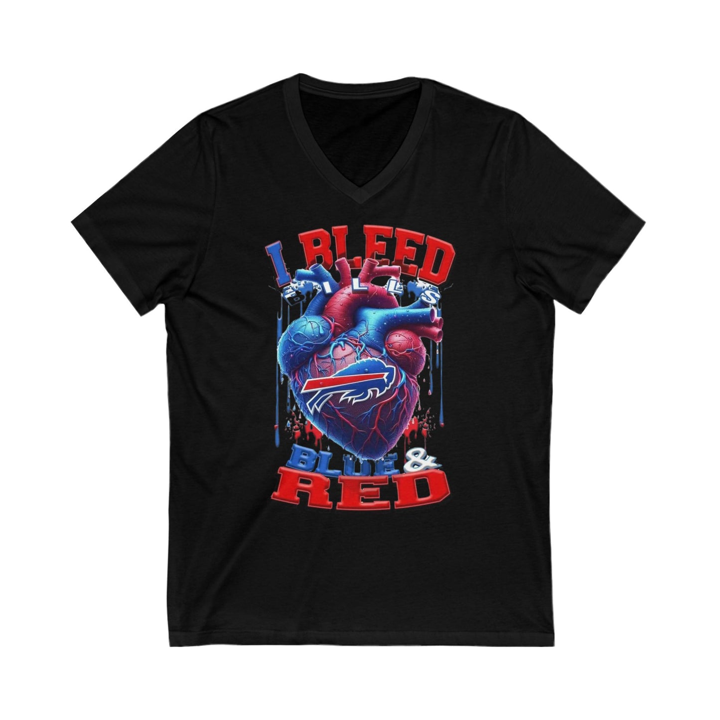 Football T-Shirt - I Bleed Blue & Red - Buffalo Bills