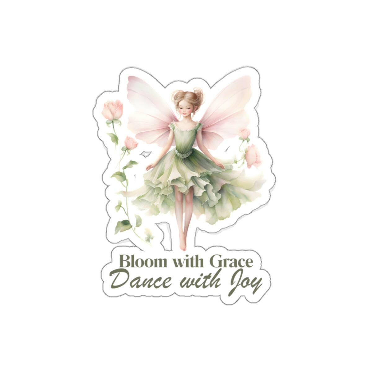 Bloom with Grace Rose Aventurine Fairy Sticker.