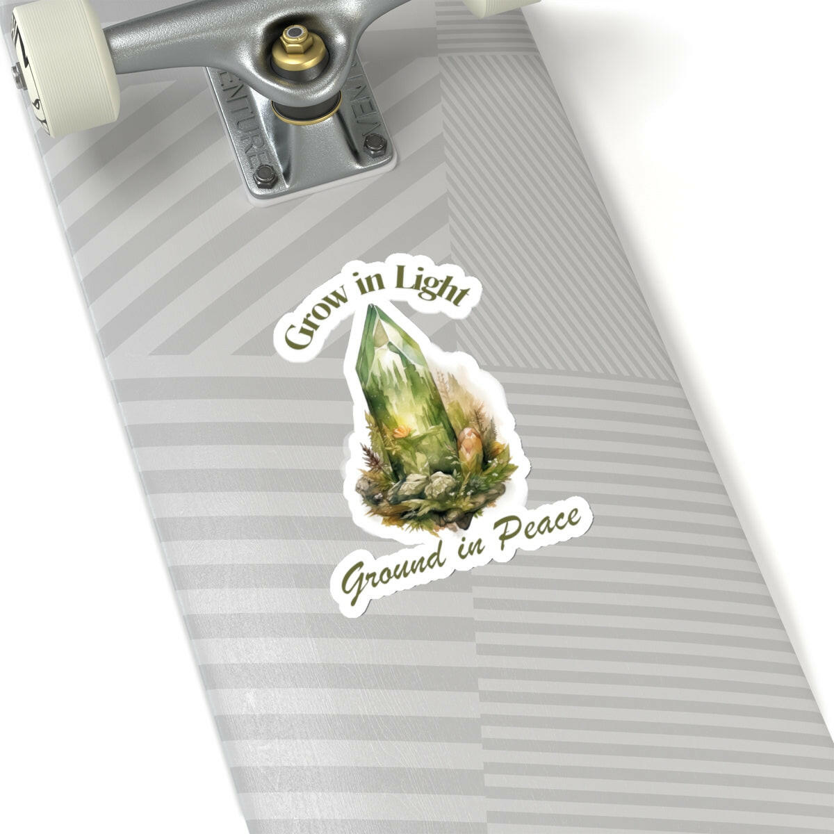 Grow in Light Ground in Peace Crystal Sticker.