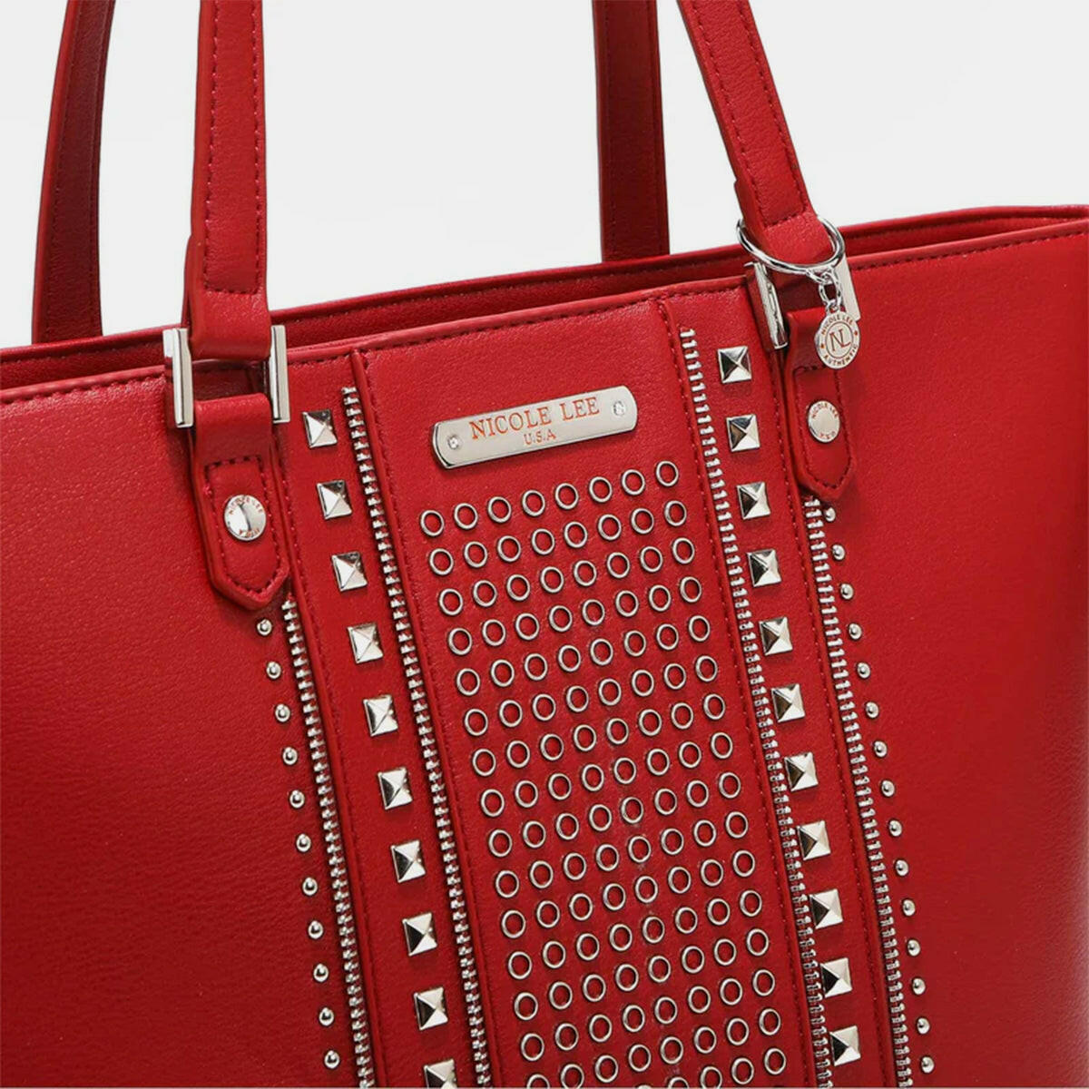 Nicole Lee USA Studded Decor Tote Bag.