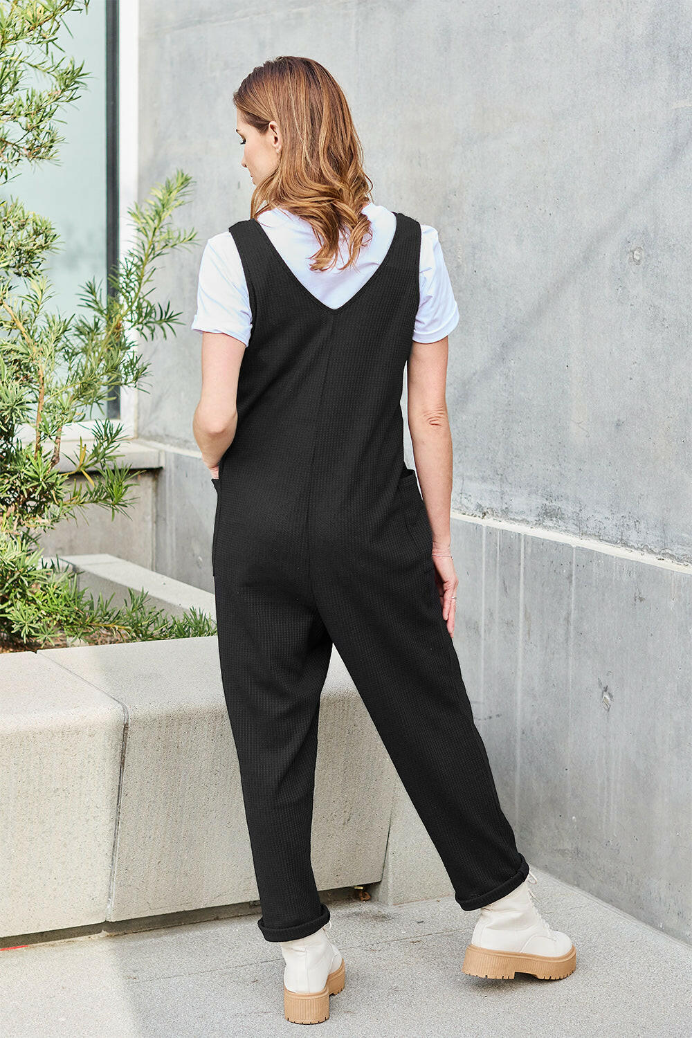 Double Take Sleeveless Straight Jumpsuit.