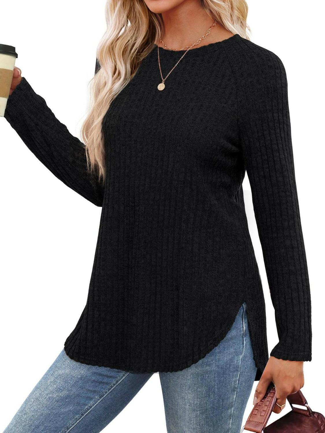 Round Neck Raglan Sleeve T-Shirt.