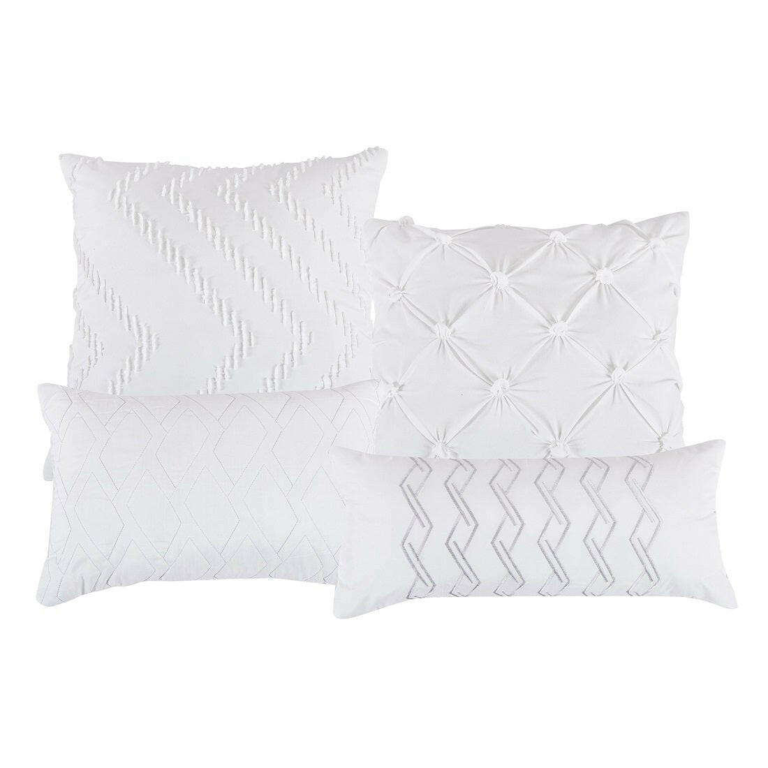 Serene White Boho 7-Piece Comforter Set.