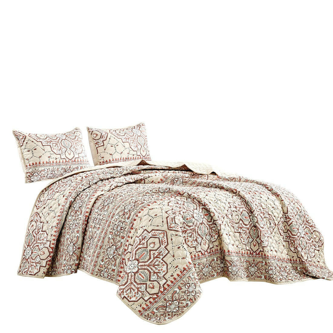 Mandala pattern 3 piece Bedspread Set.