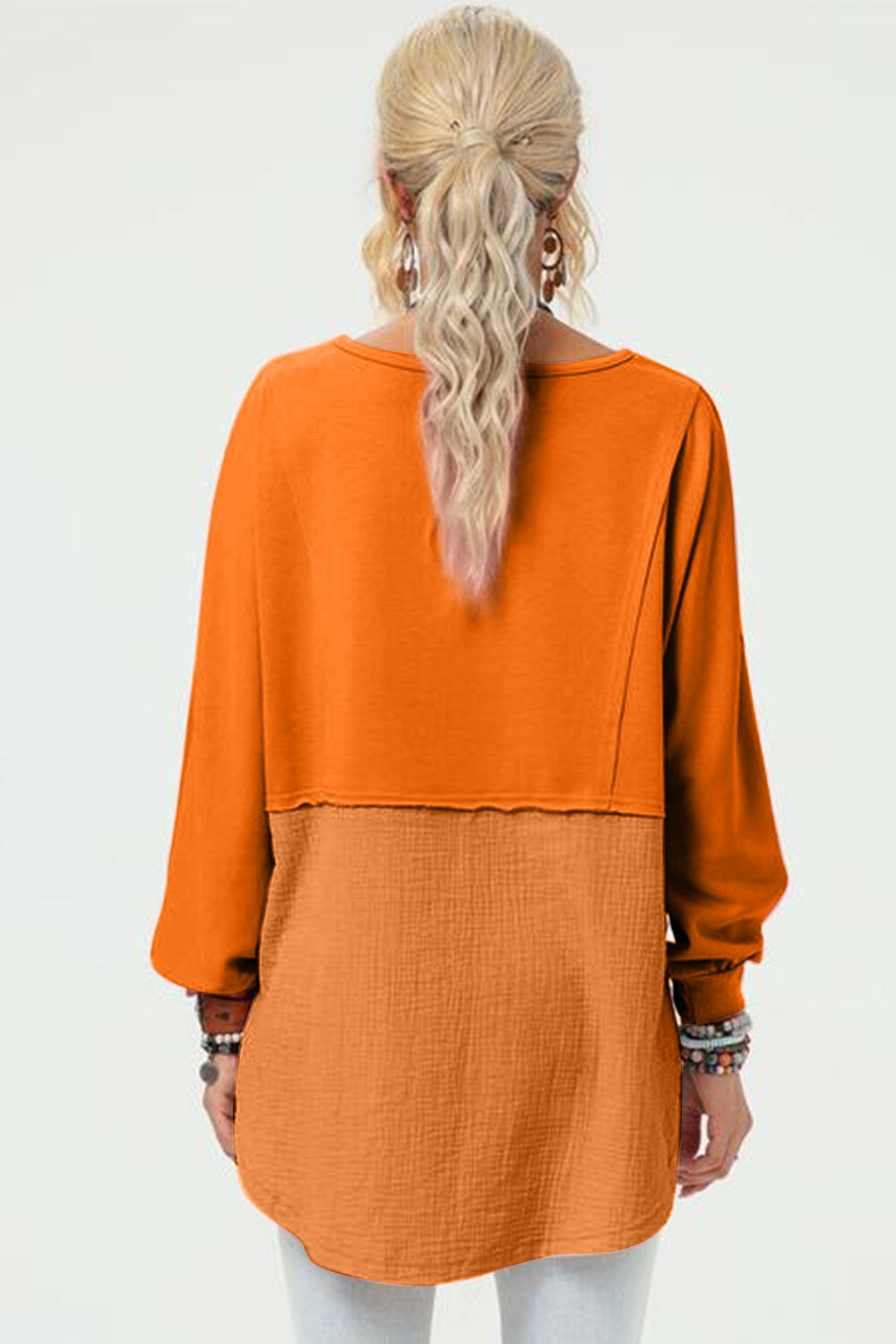 Double Take Long Sleeve High-Low T-Shirt.