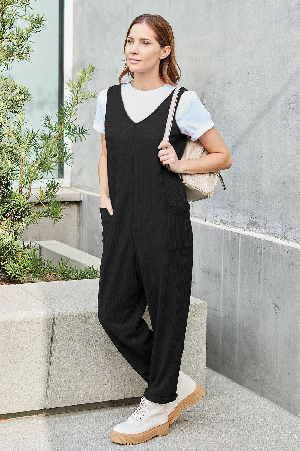 Double Take Sleeveless Straight Jumpsuit.