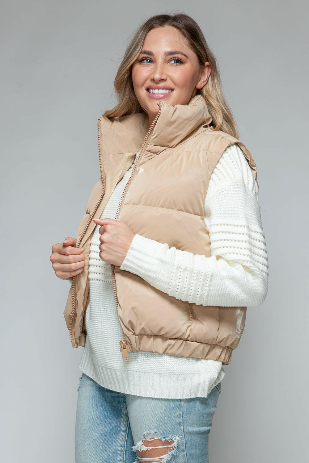 Snobbish Fine Fur Lining Quilted Vest.