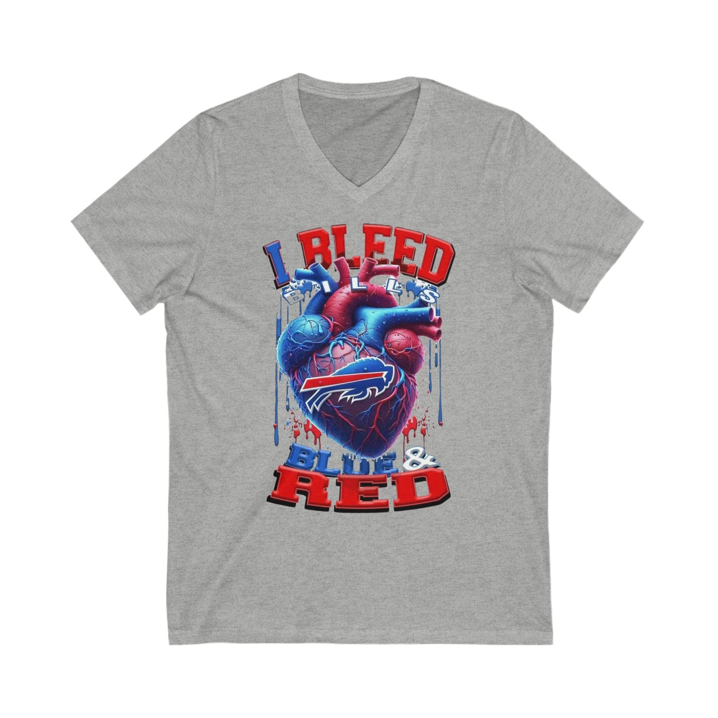 Football T-Shirt - I Bleed Blue & Red - Buffalo Bills