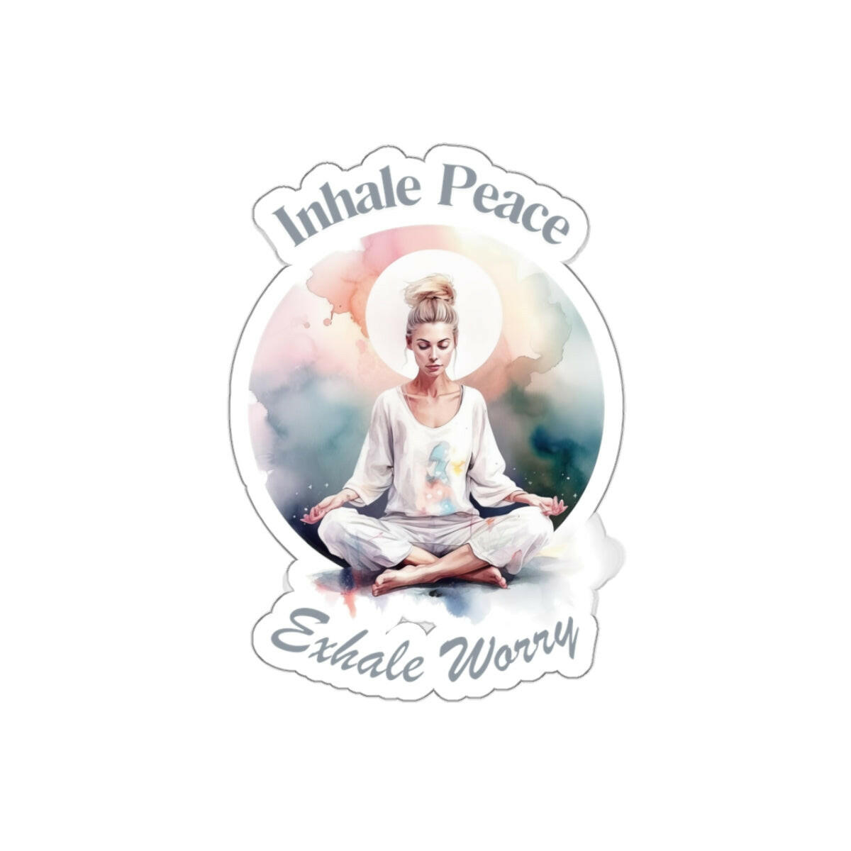 Inhale Peace Exhale Worry Sticker.