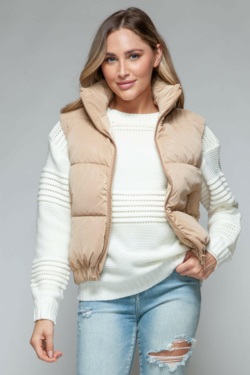 Snobbish Fine Fur Lining Quilted Vest.