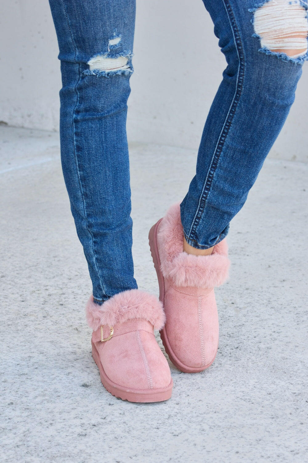 Forever Link Furry Chunky Thermal Ankle Boots.