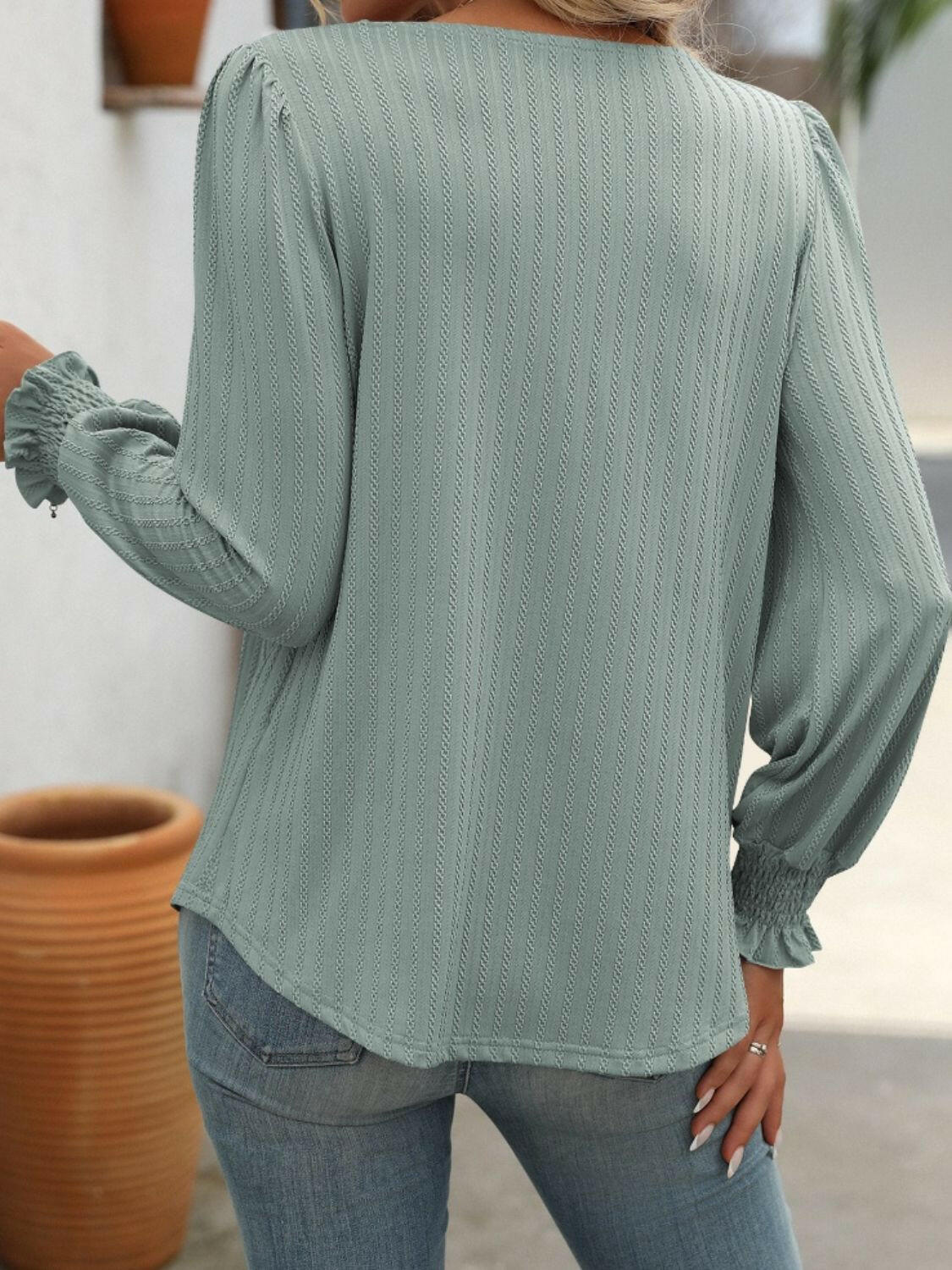 Mandy Square Neck Long Sleeve Top.