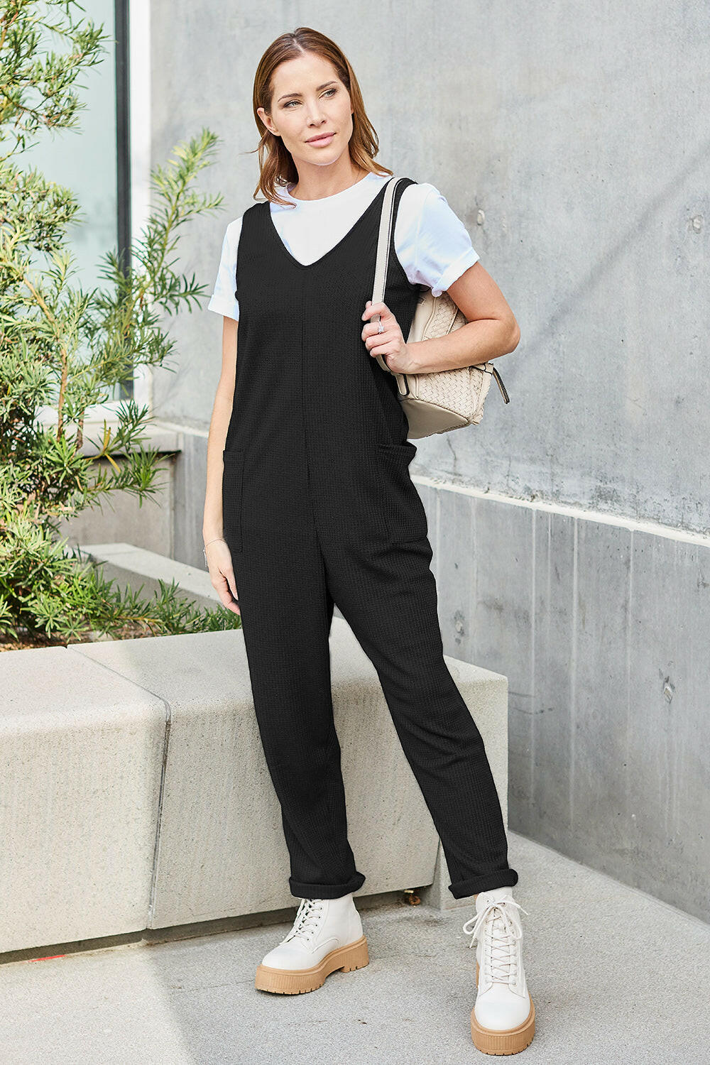 Double Take Sleeveless Straight Jumpsuit.