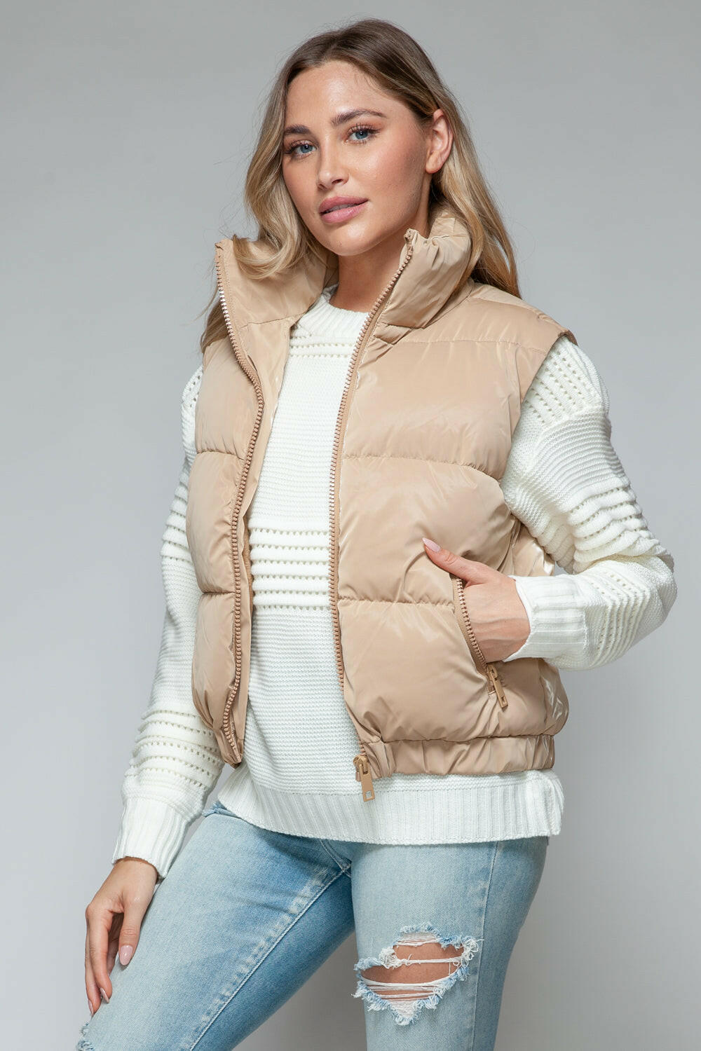 Snobbish Fine Fur Lining Quilted Vest.