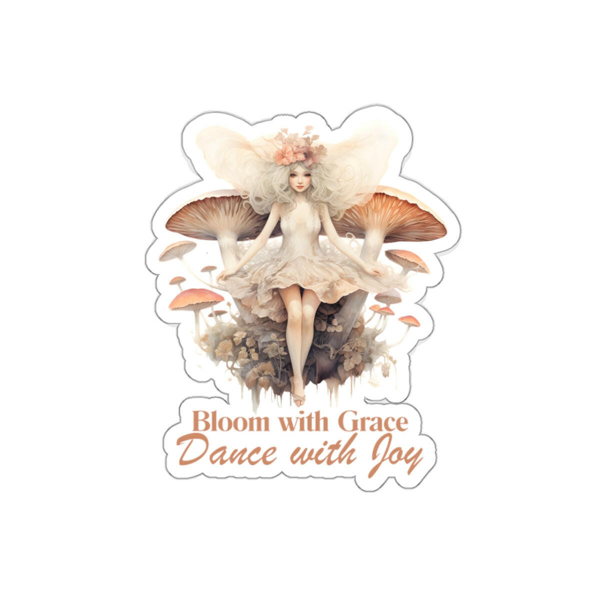 Bloom with Grace Rose Fairy Sticker.