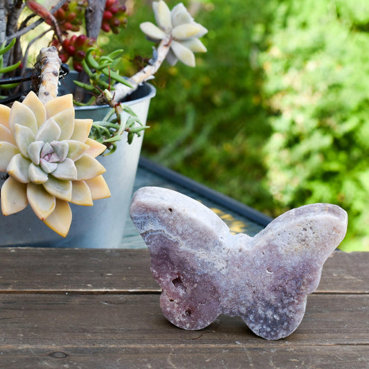 Ethereal Beauty Pink Amethyst Butterfly: A Captivating Symbol of Transformation and Grace - Perfect for Enhancing Any Space