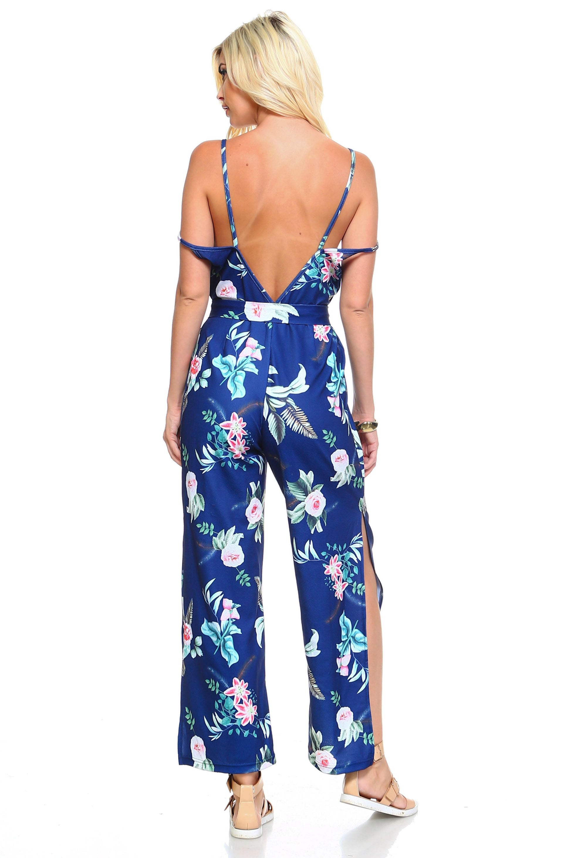 Effortless Elegance Women's Floral Tie Tank Jumpsuit: Chic and Comfortable Style for Every Occasion - Versatile Fashion for the Modern Woman.