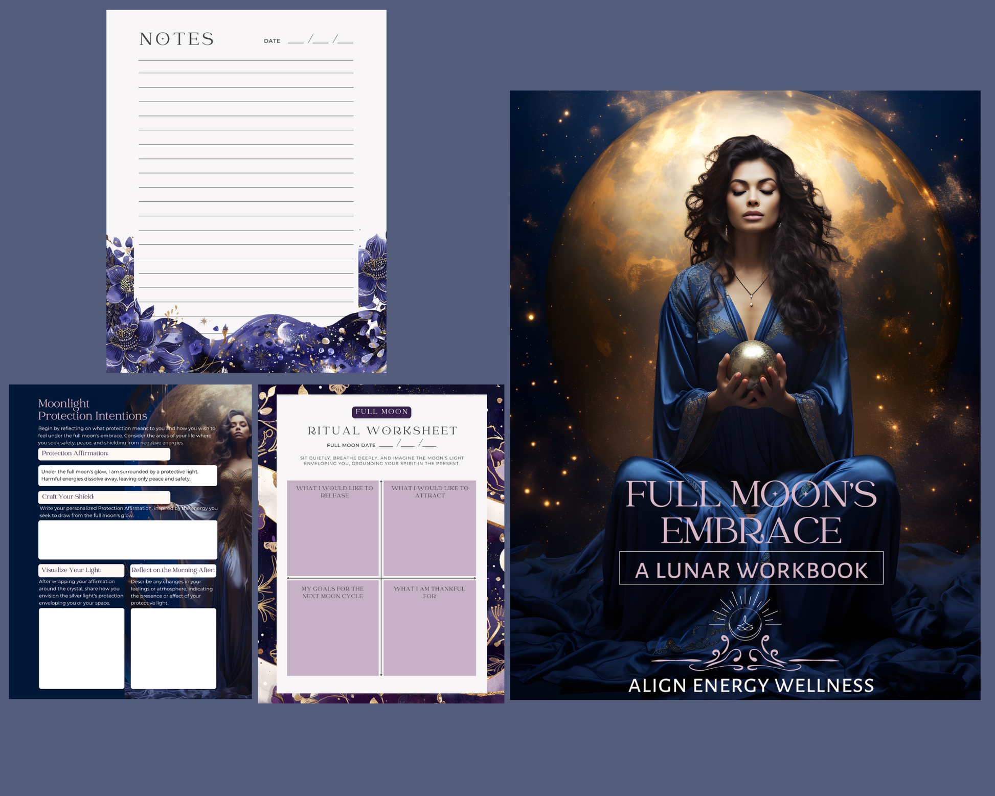Full Moon's Embrace: A Reflective Workbook for Lunar Alignment - Digital Download.