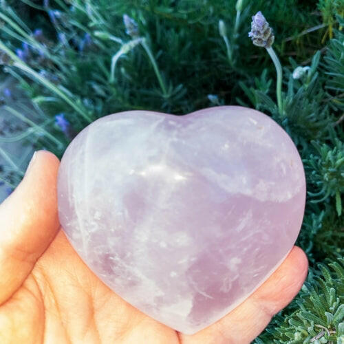 Romantic Serenity Rose Quartz Hearts: A Symbol of Love and Harmony - Perfect for Enhancing Any Space with Gentle Beauty