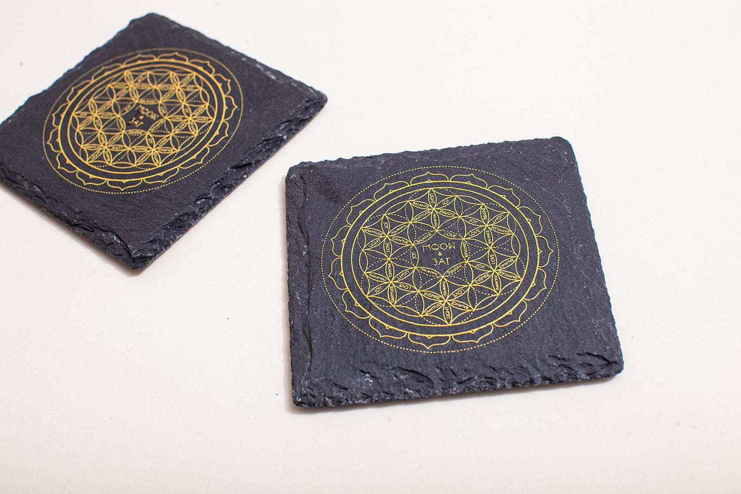 Sacred geometry + slate charging plate