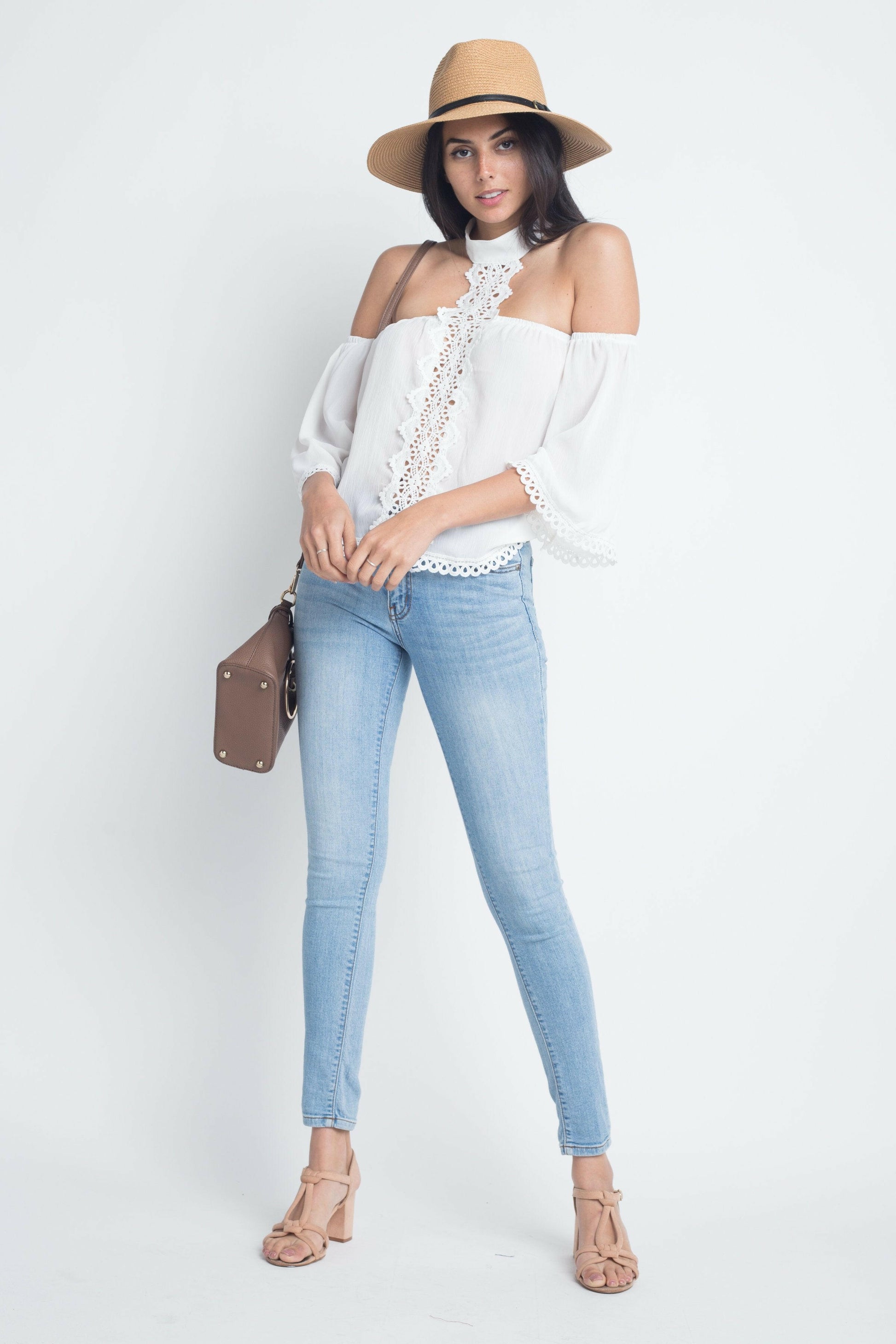 Timeless Sophistication Women's High Neck Long Sleeve Crochet Top: Elegant and Versatile Style for Every Wardrobe - A Classic Piece for the Modern Woman.