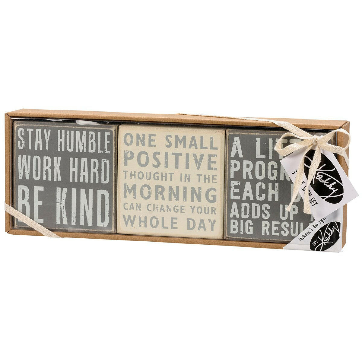 Timeless Wisdom Stay Humble Gray Box Sign Set: A Thoughtful Gift for Any Home - Perfect for Inspiring Decor and Meaningful Moments