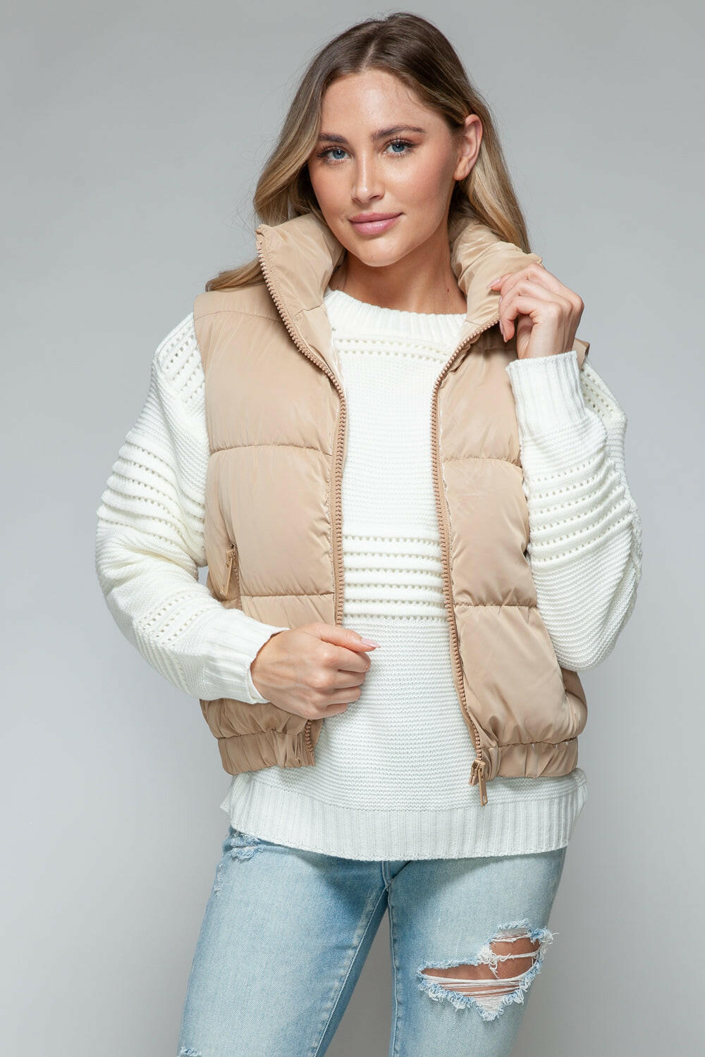 Snobbish Fine Fur Lining Quilted Vest.