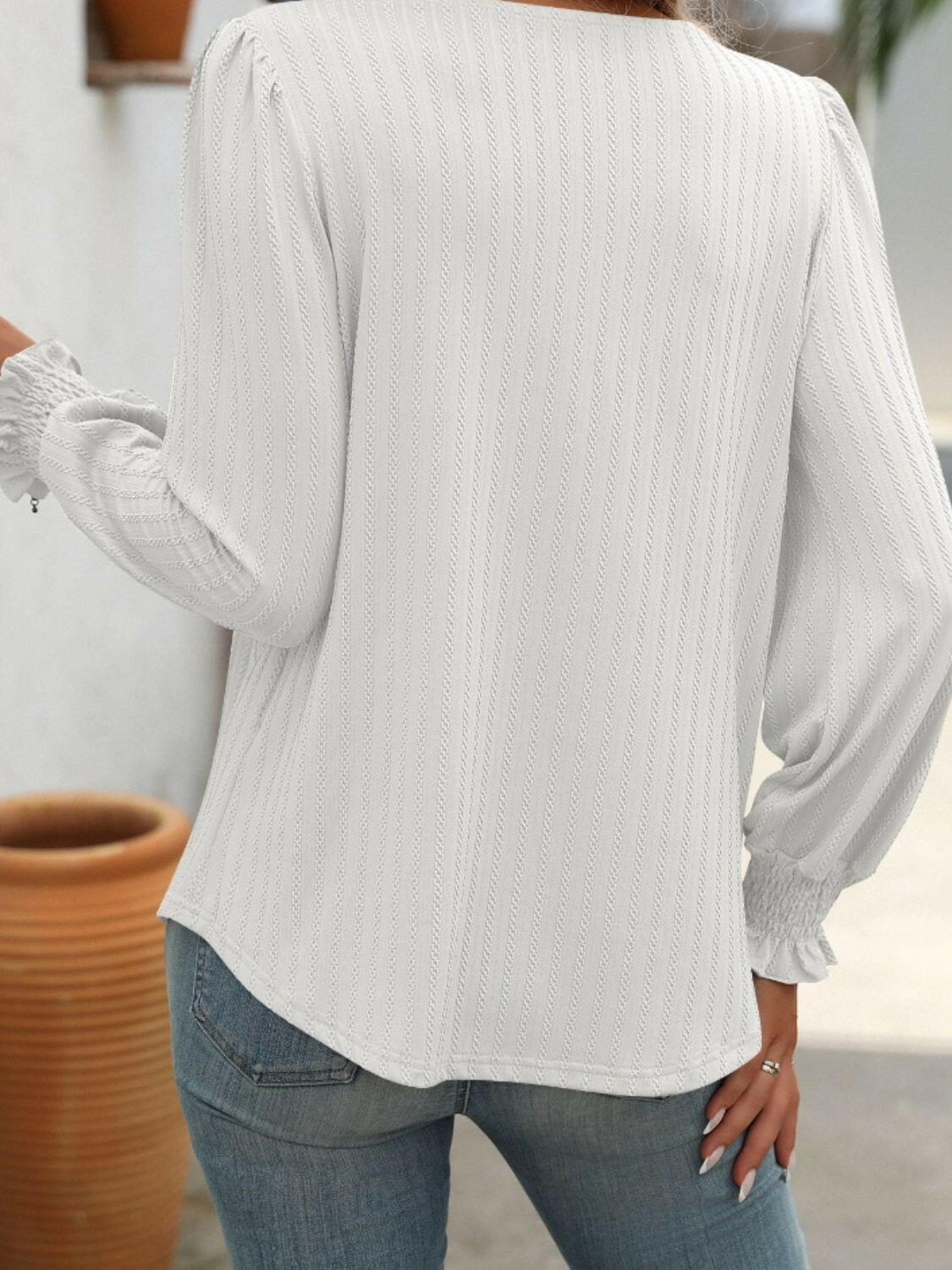 Mandy Square Neck Long Sleeve Top.