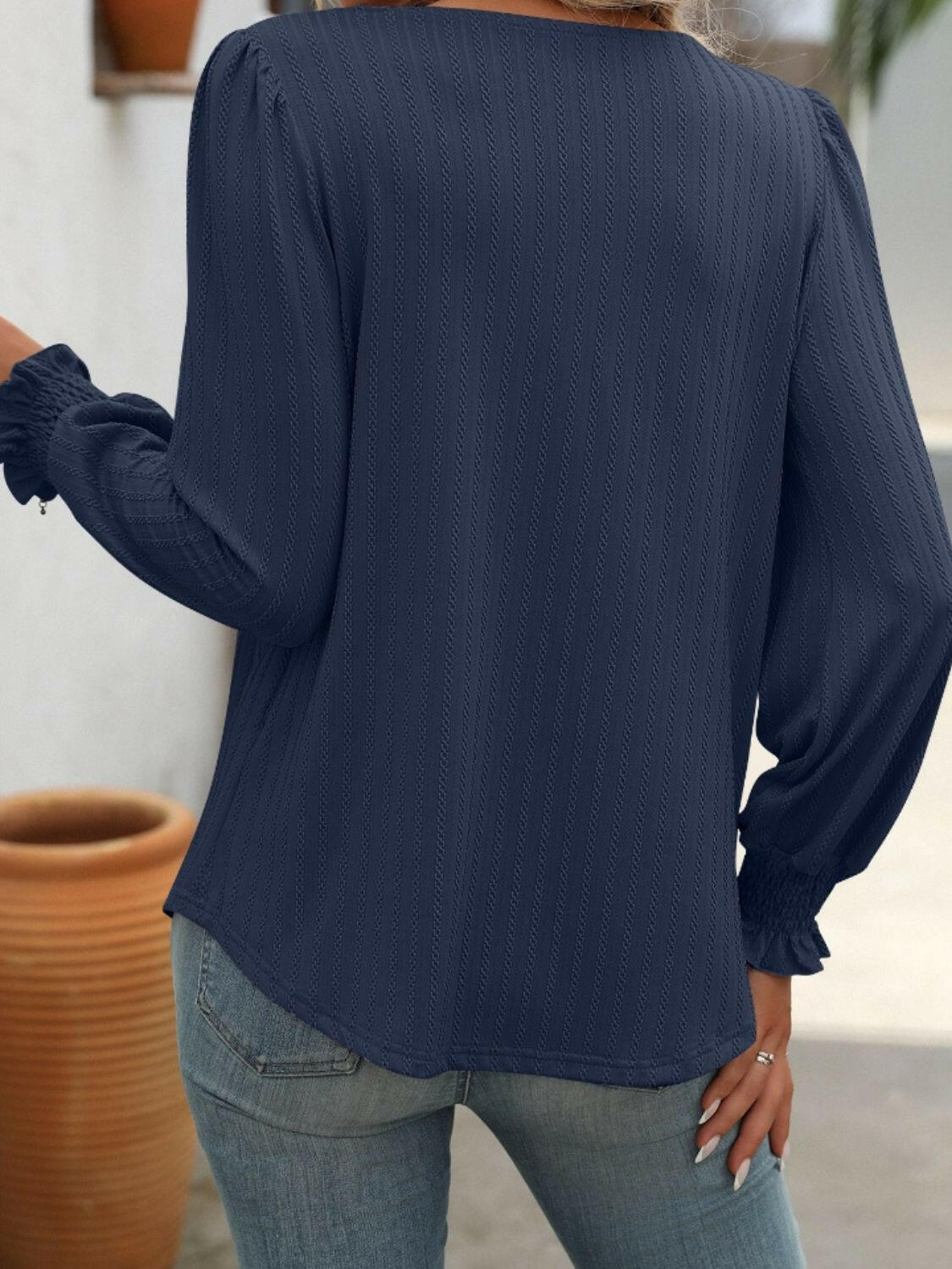 Mandy Square Neck Long Sleeve Top.