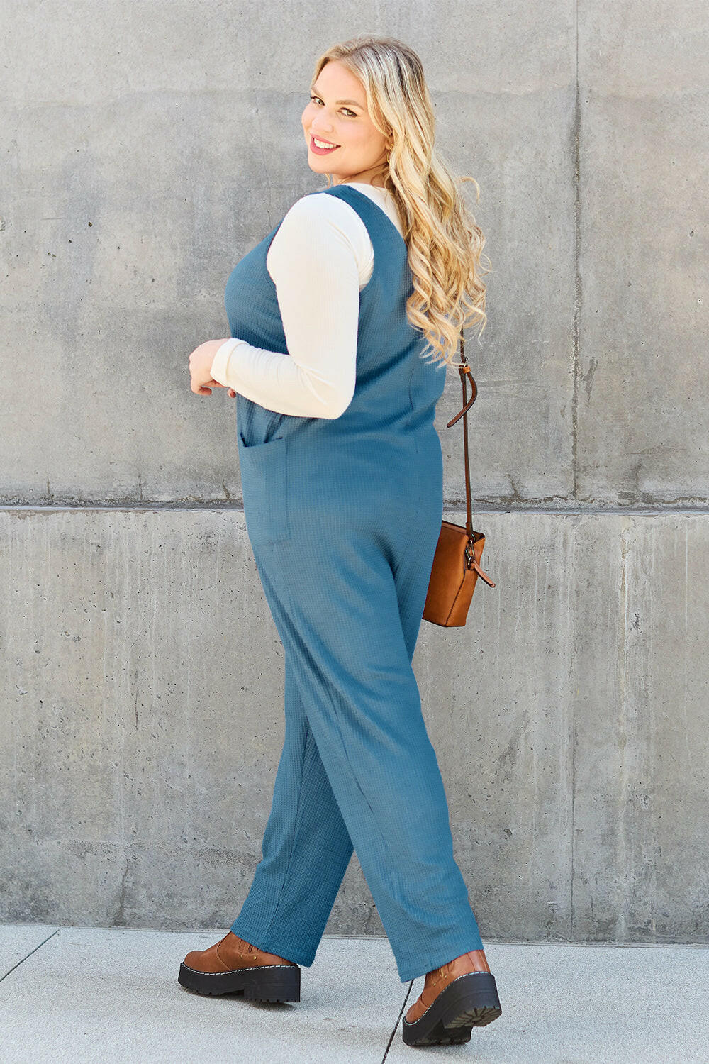 Double Take Sleeveless Straight Jumpsuit.