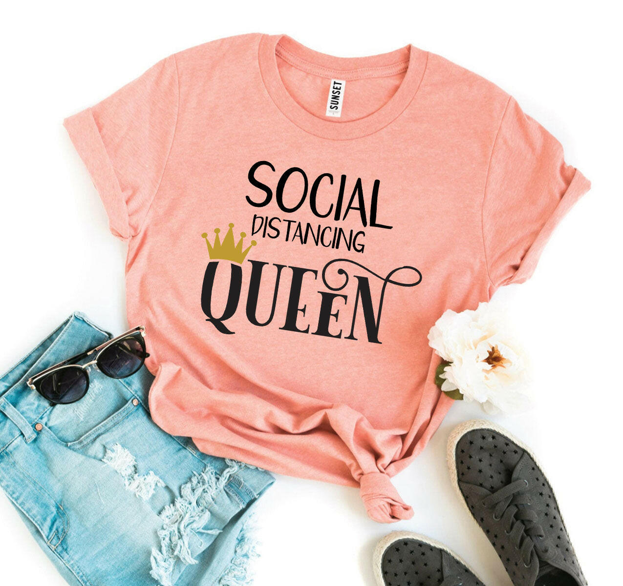 Social Distancing Queen T-shirt.