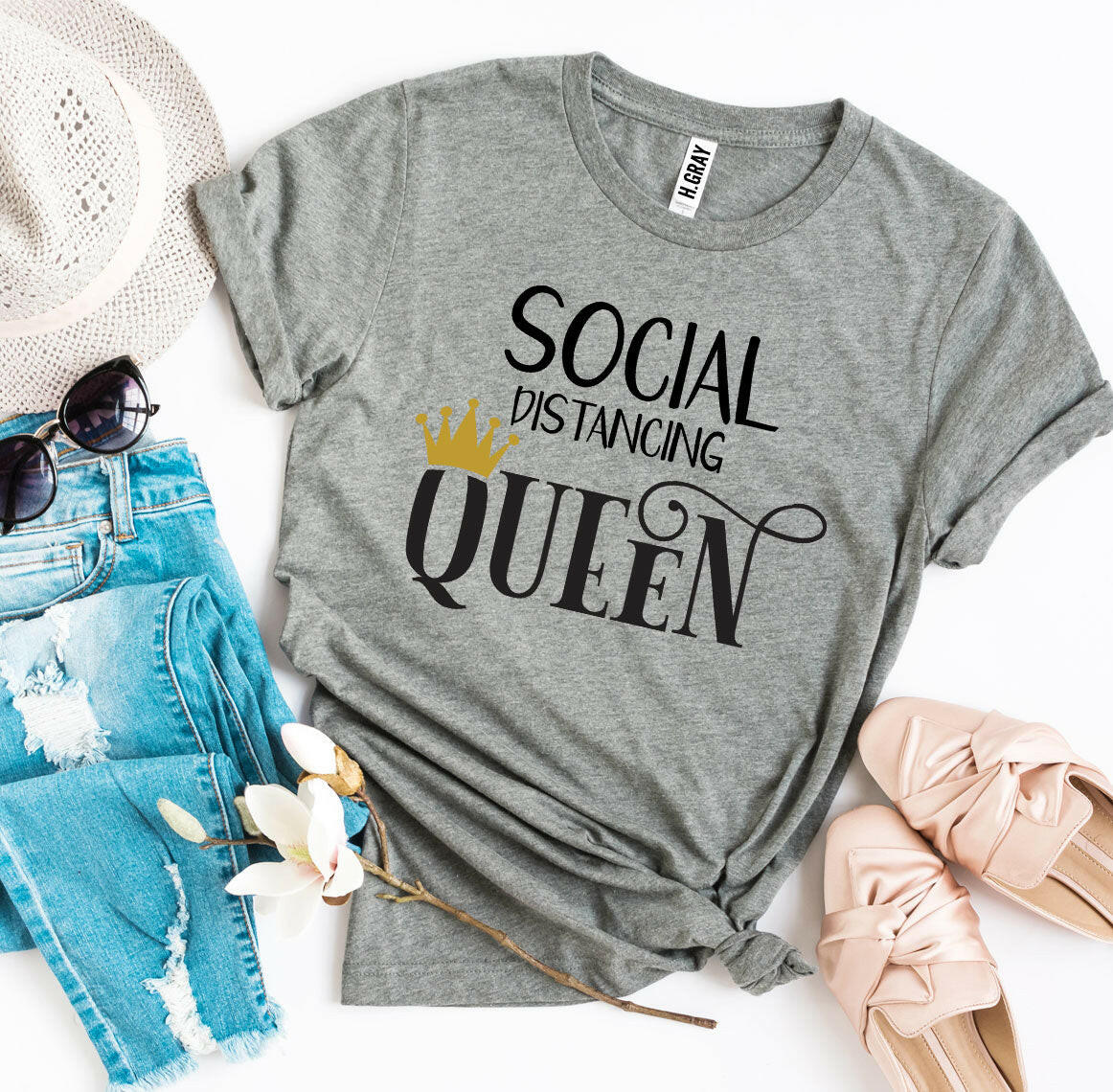 Social Distancing Queen T-shirt.