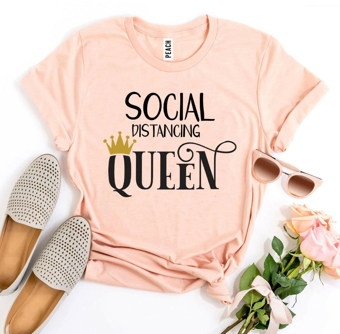 Social Distancing Queen T-shirt.