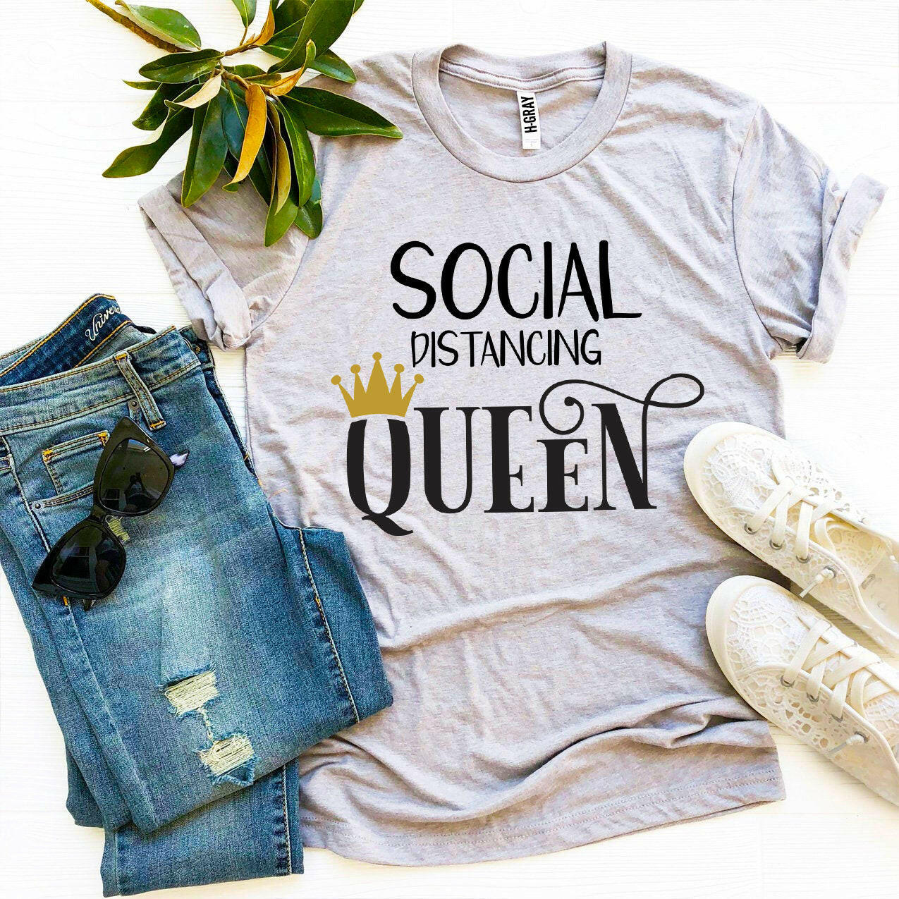 Social Distancing Queen T-shirt.