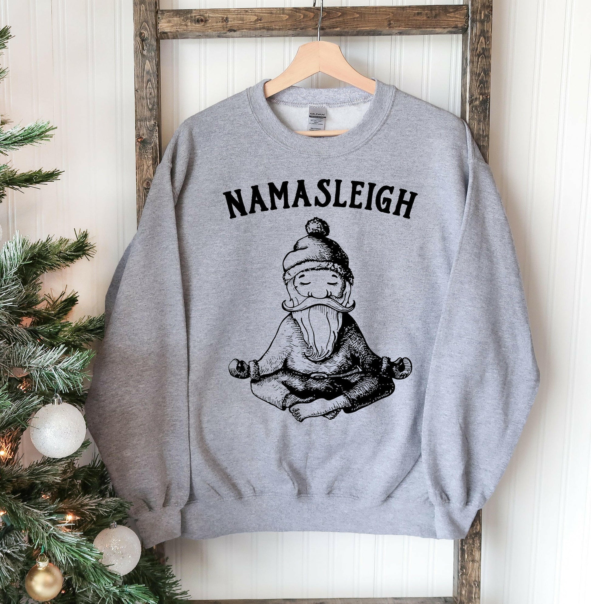 Festive Cheer Namasleigh Christmas Sweatshirt: Celebrate the Season with Style and Comfort - Cozy Holiday Apparel for Joyful Gatherings.