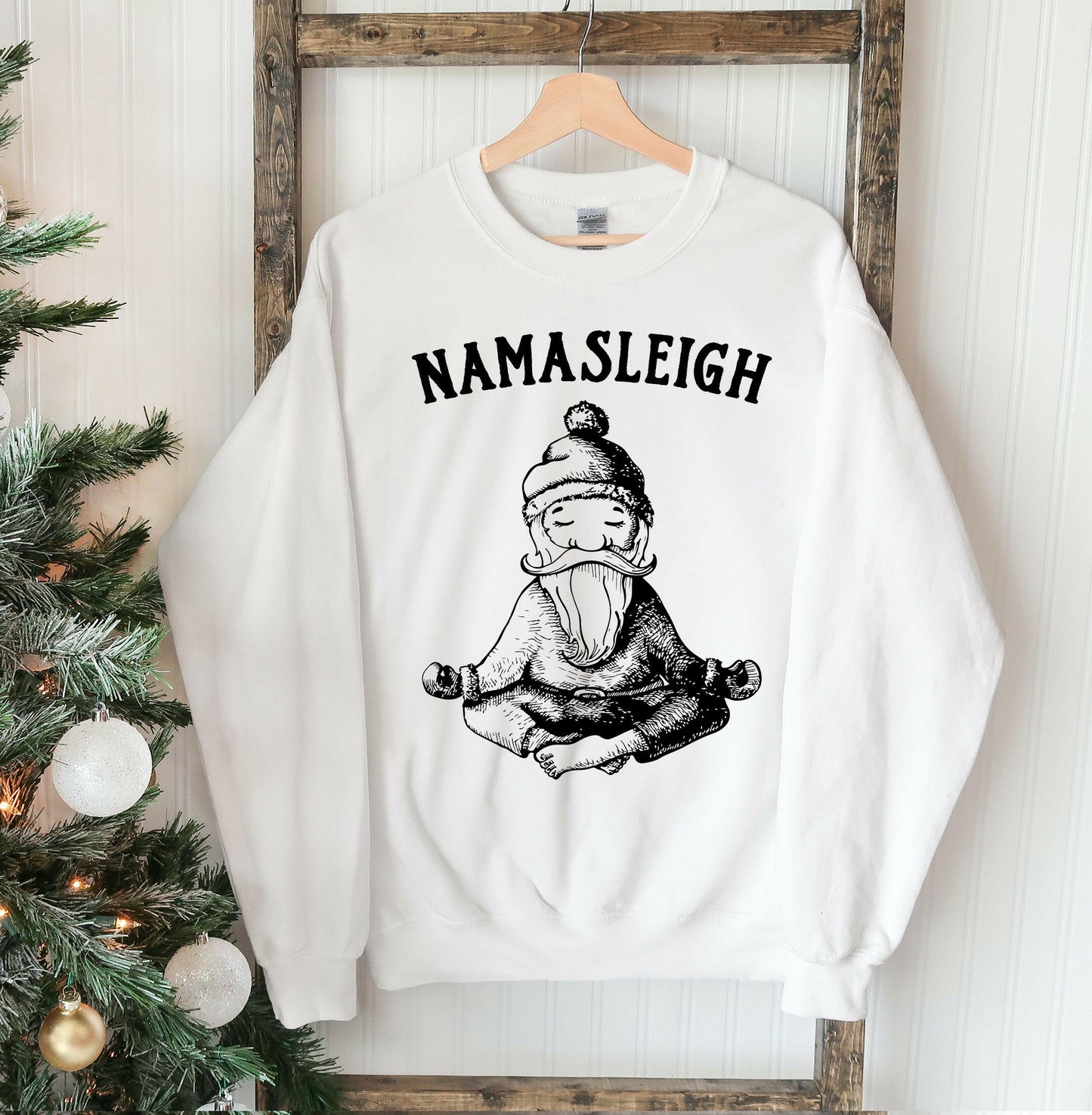 Festive Cheer Namasleigh Christmas Sweatshirt: Celebrate the Season with Style and Comfort - Cozy Holiday Apparel for Joyful Gatherings.