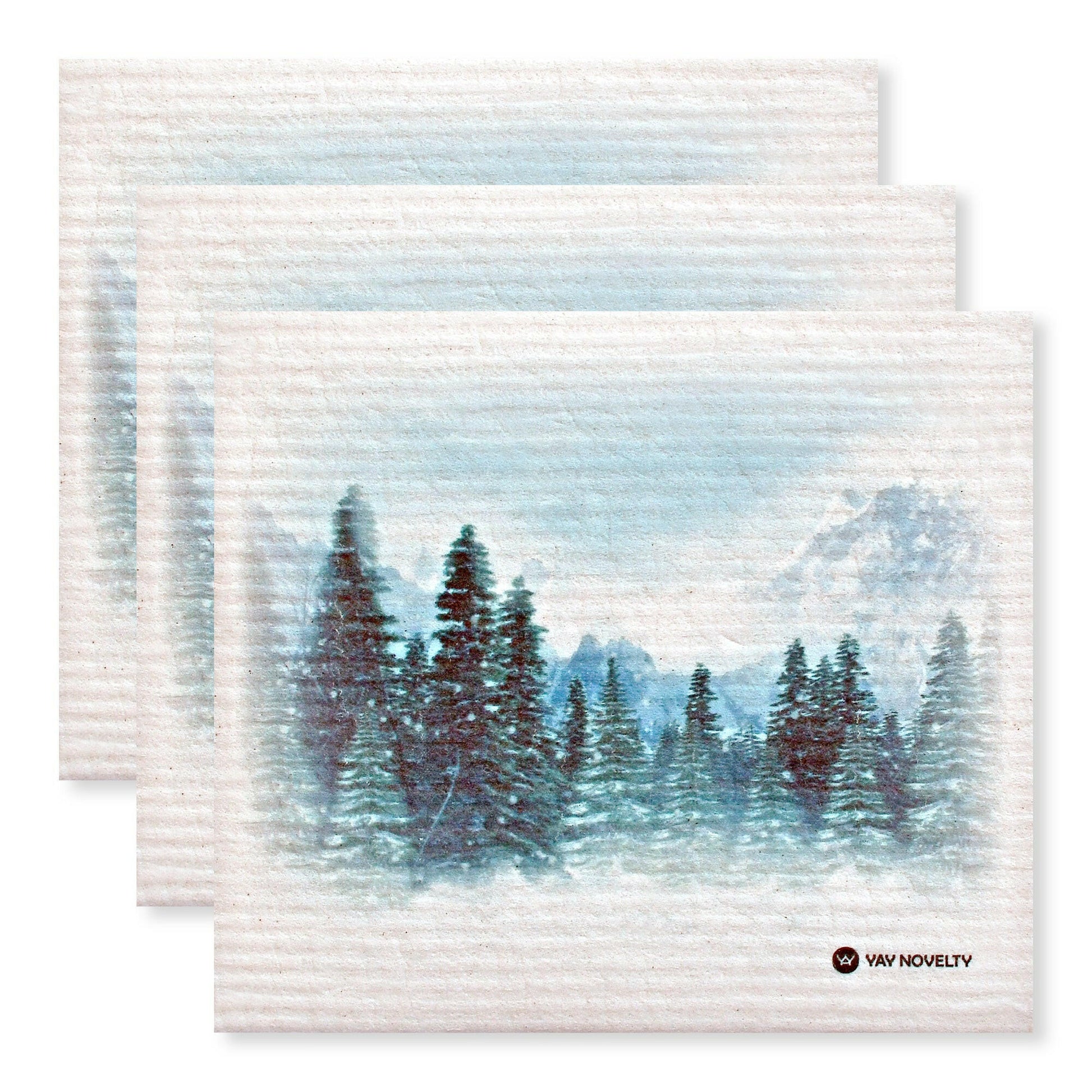 Eco Harmony Swedish Dishcloth Landscape Set: Sustainable Cleaning with Scenic Elegance - 12 Pack of Ultra-Absorbent, Biodegradable Cloths.