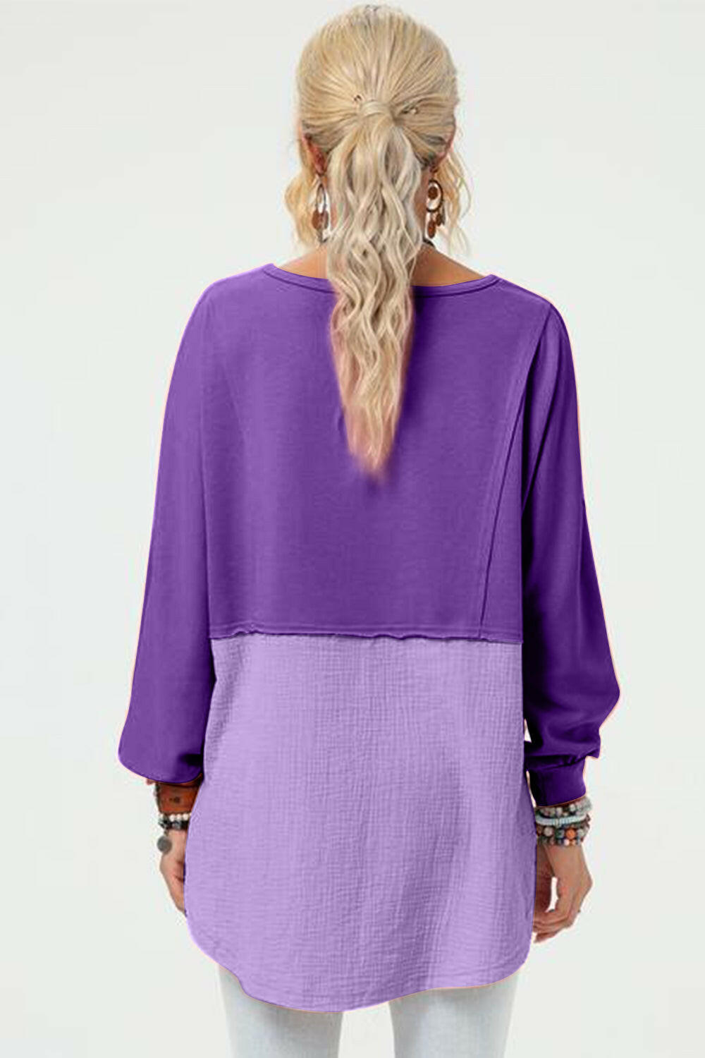 Double Take Long Sleeve High-Low T-Shirt.