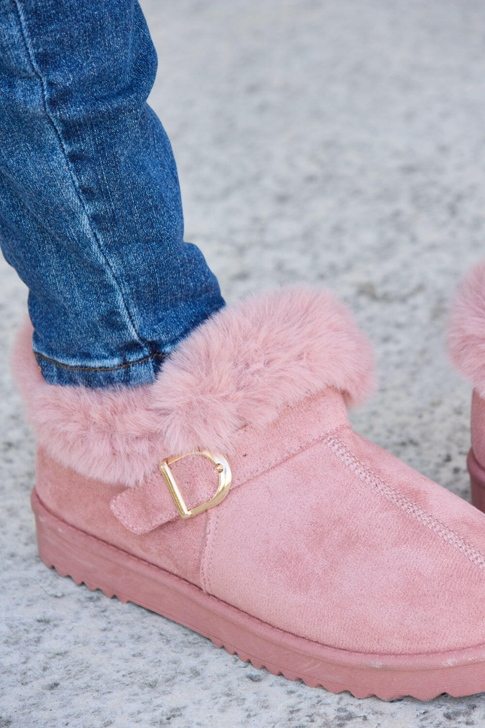 Forever Link Furry Chunky Thermal Ankle Boots.