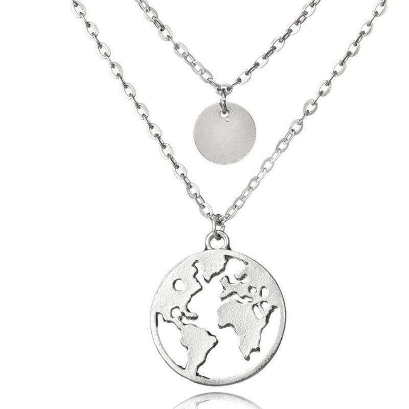 Global Explorer Necklace: Embrace the World with Style - 2 Layer Versatile Design for the Adventurous Spirit.